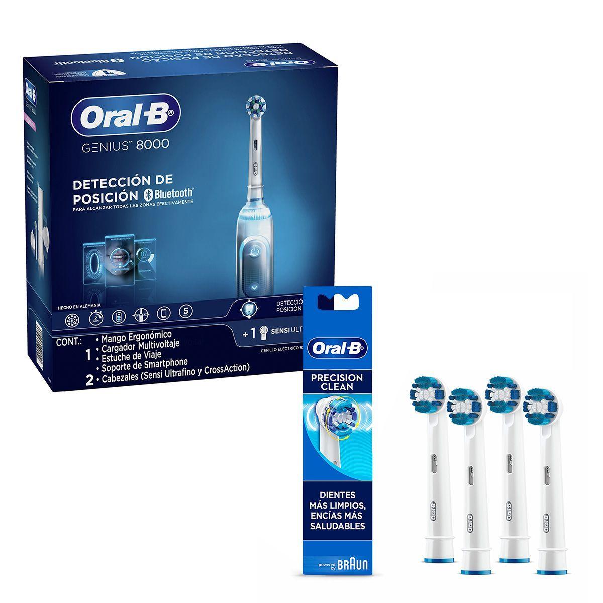 Pack Cepillo Eléctrico Oral-B Genius 8000 +rept Clean 4ud-0