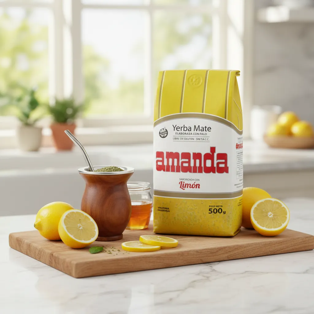 Pack 10 Yerba Mate Amanda sabor limón 500gr-4