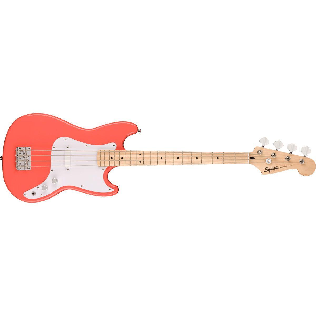 Bajo Eléctrico Sonic Bronco Bass 30" Squier by Fender Coral-6