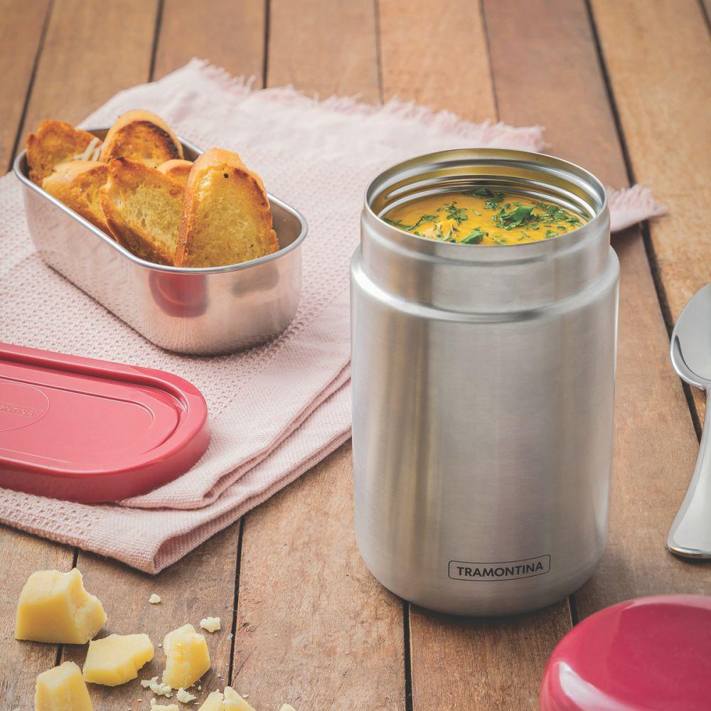 Termo Para Comida Tramontina 400ml Rojo Acero Inoxidable-3