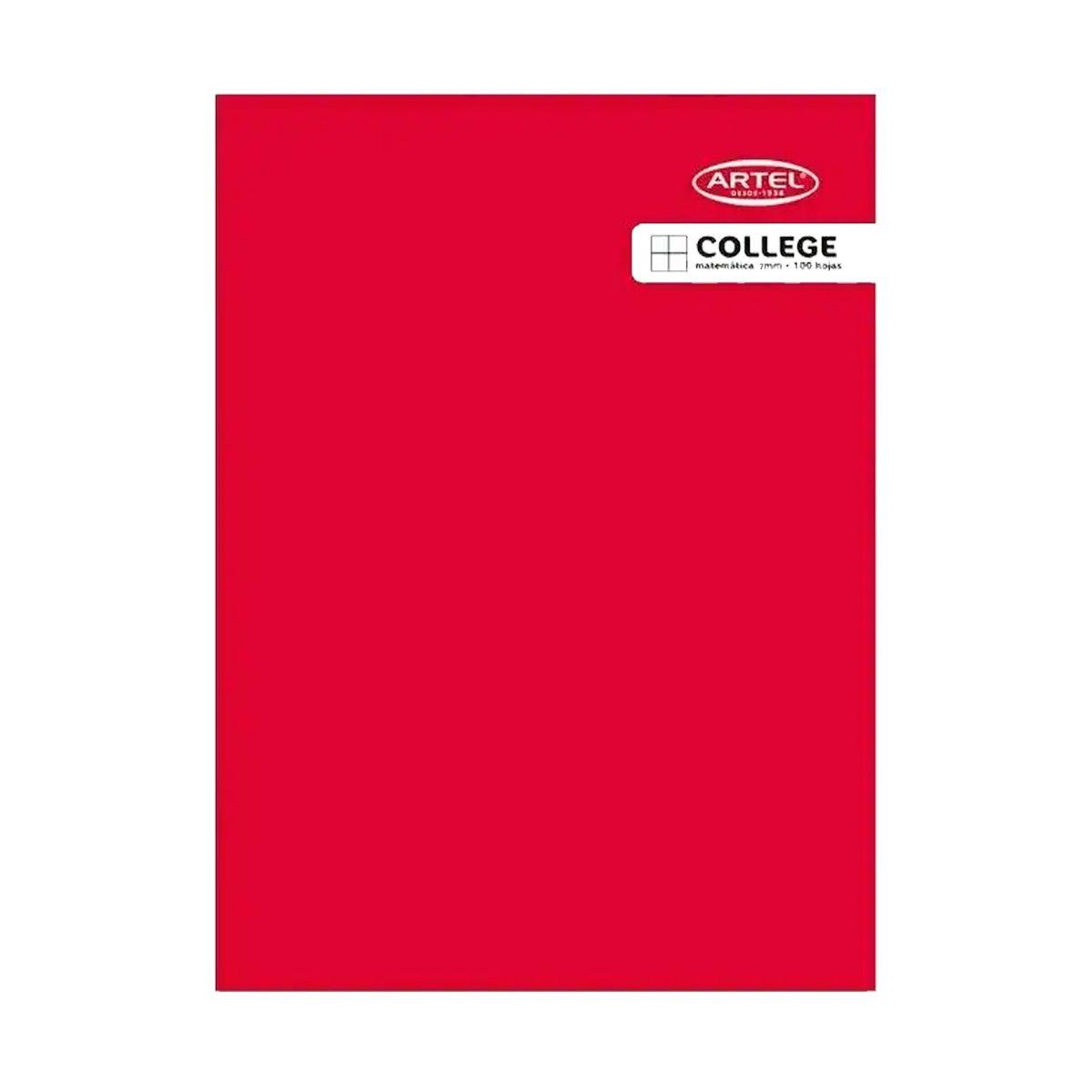 Cuaderno Artel College 100 Hojas Matemáticas 7mm 10 Unidades-2