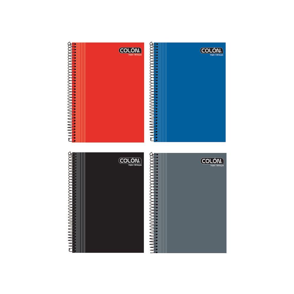 Pack cuadernos triple Colon Liso 150Hojas x 4 unidades-0