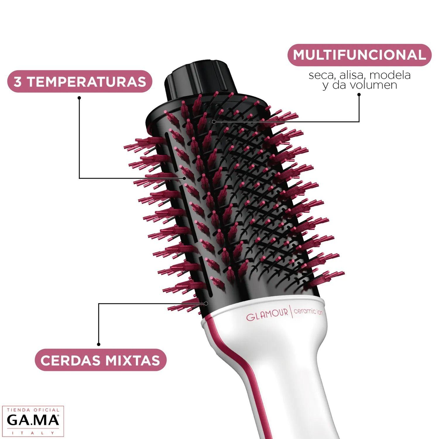 GAMA Cepillo Rotatorio Glamour Pink Brush 1300w 220-2