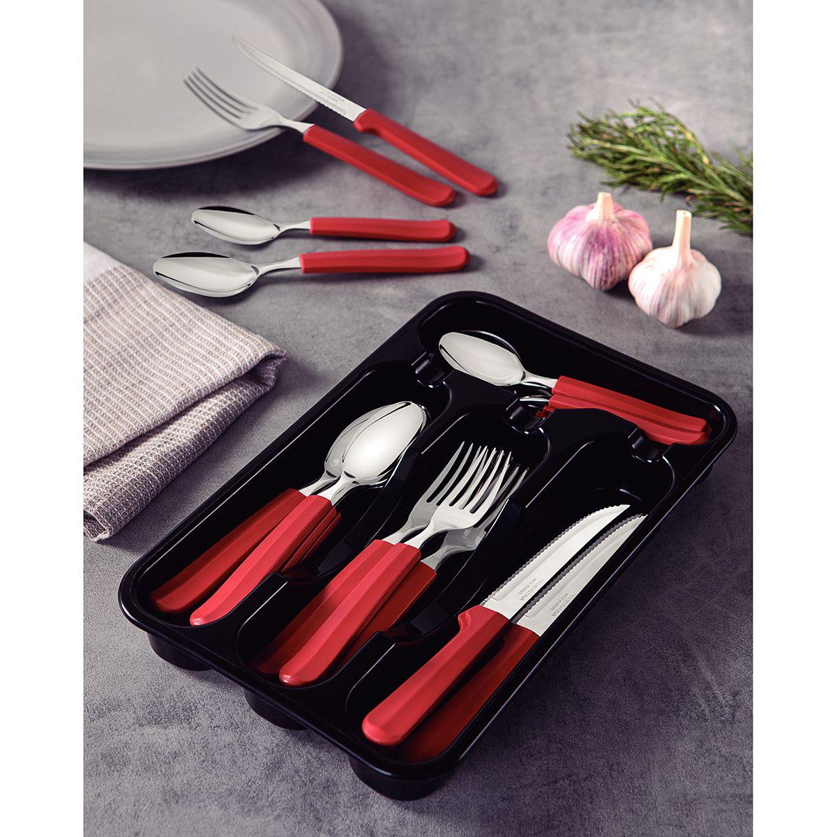 Set 25 Piezas Cubiertos Tramontina Tulum Rojo-6