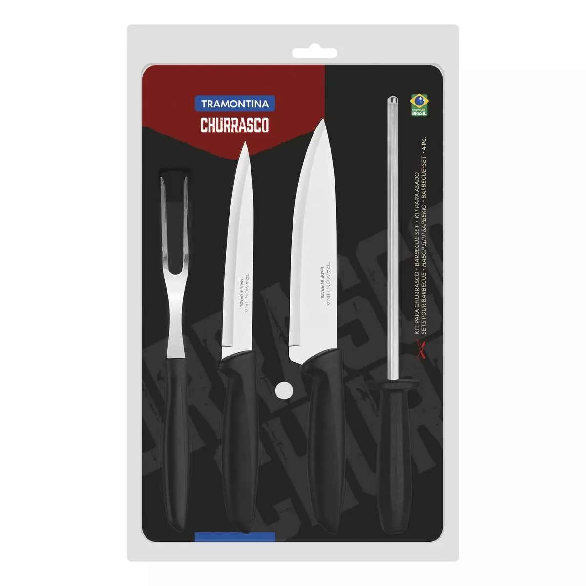 Juego Para Asado Tramontina Plenus 4 Piezas Negro-2
