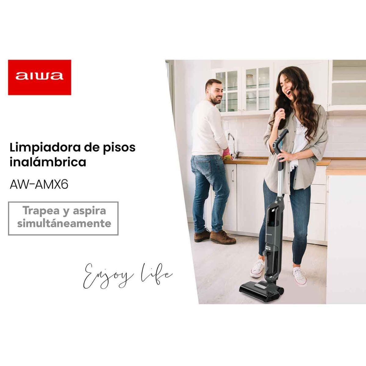 Aspiradora Trapeadora Vertical Aiwa Inalámbrica Awamx6 Negra-5