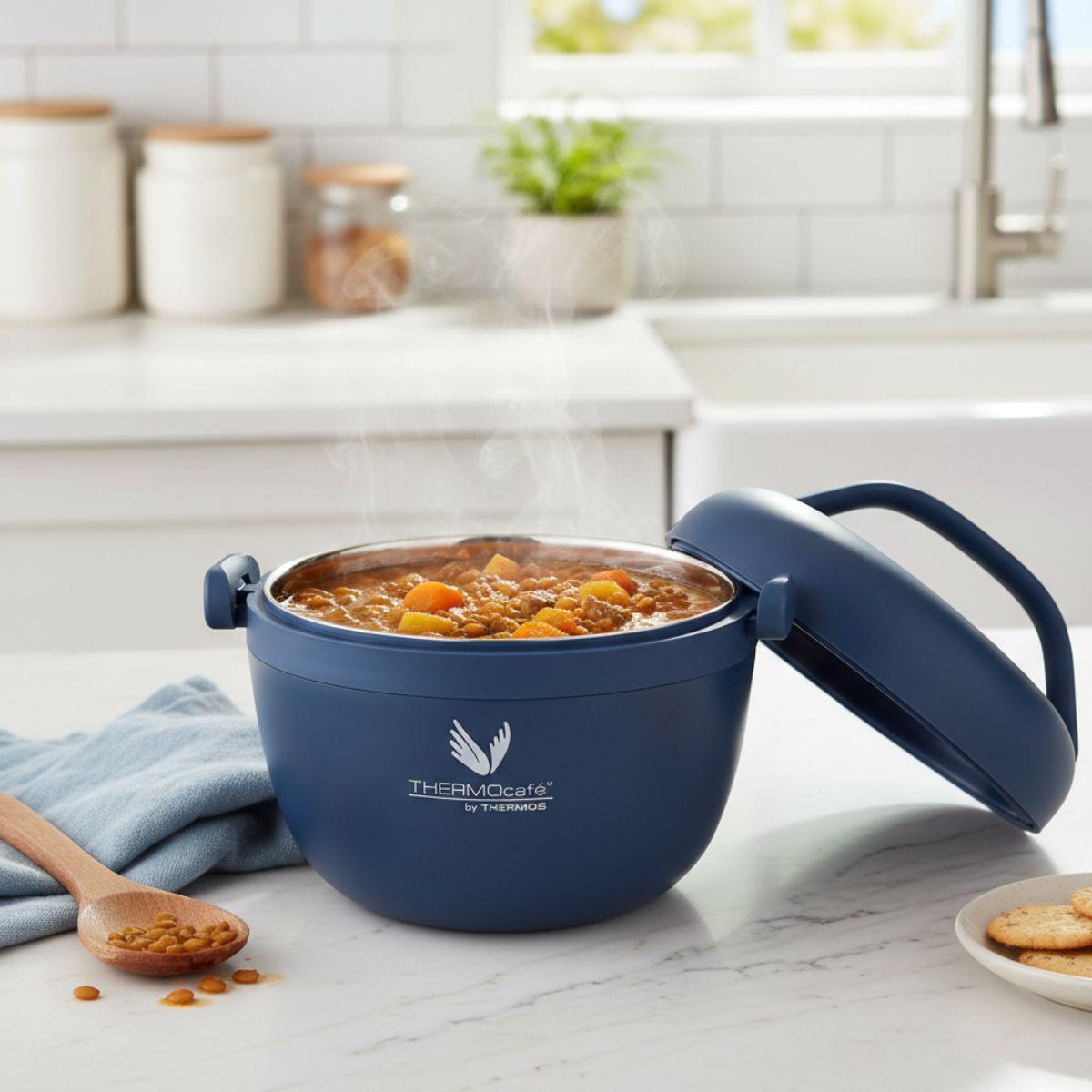 Termo De Comida Acero Inoxidable Domo Navy 600ml Thermos-2