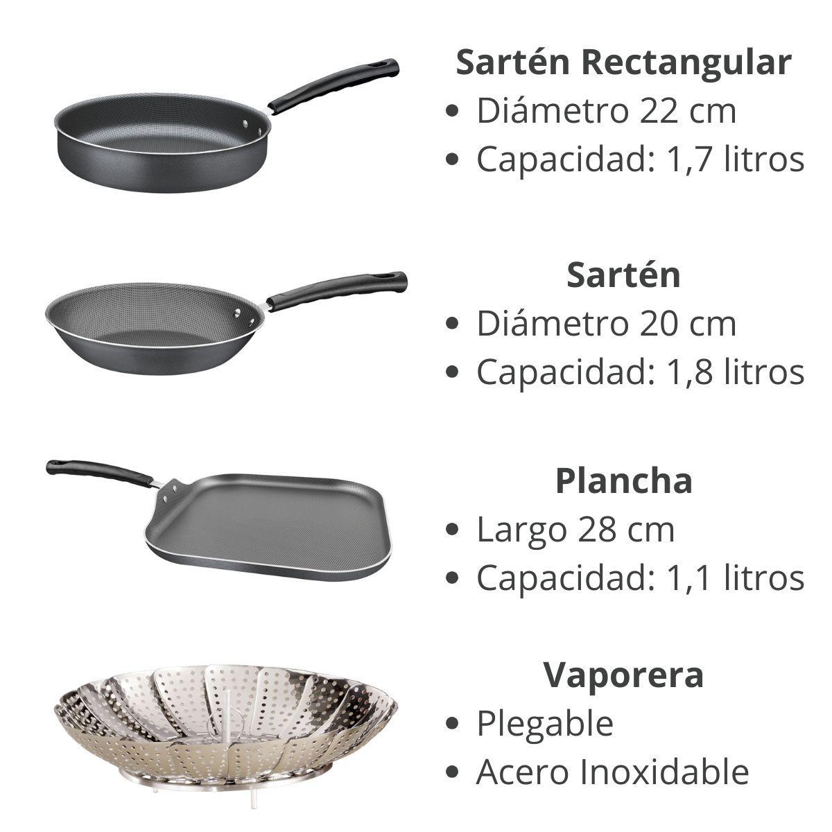 Batería De Cocina Juego De Ollas Tramontina 18 piezas Gris-4