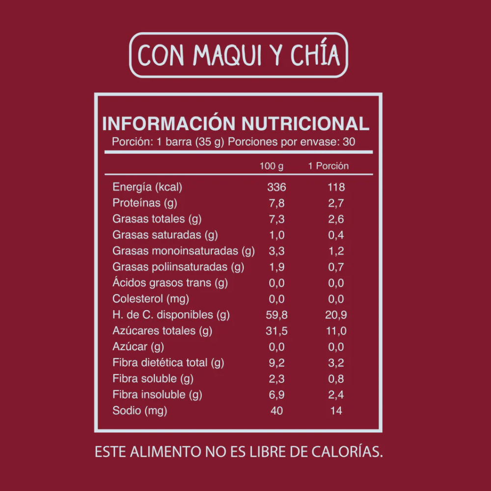 Soul Bar Maqui Chia Pack 30 Unid - Barrita Vegana Sin Azúcar-3