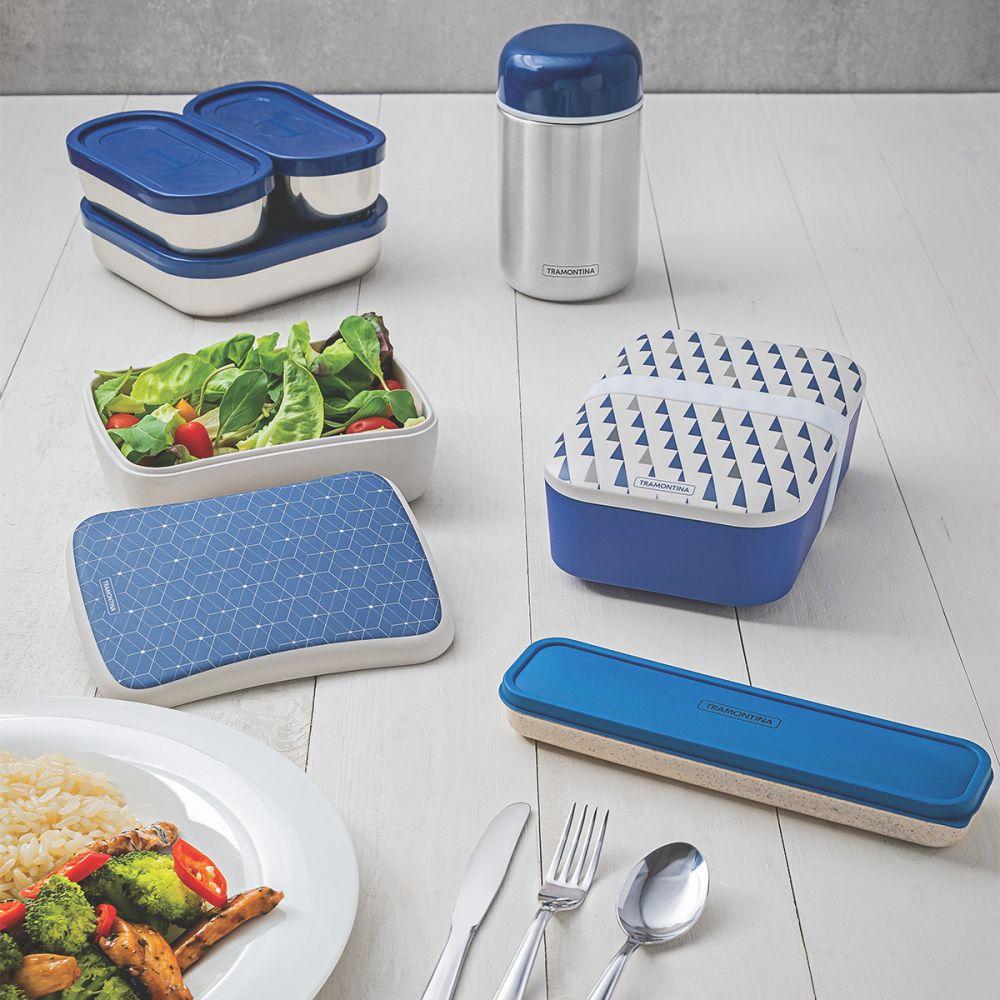 Termo Para Comida Tramontina 400ml Acero Inoxidable Azul-3