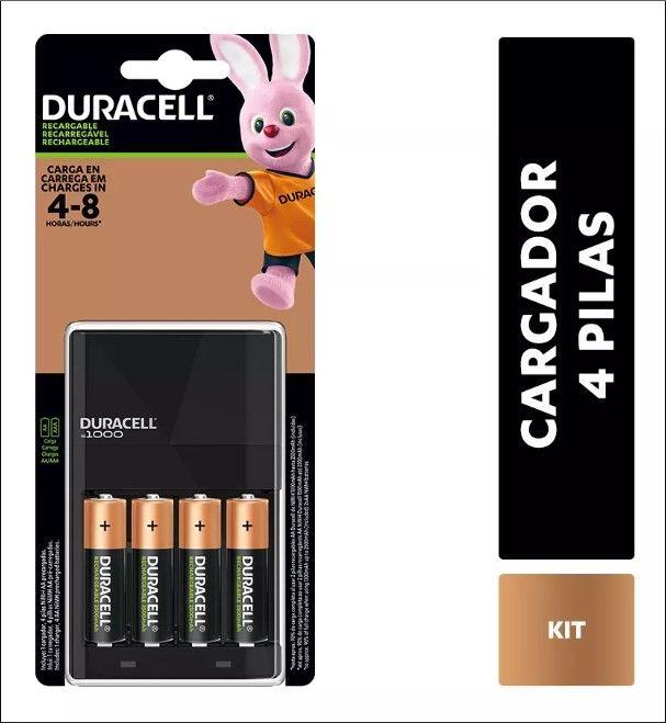Pack Cargador Duracell + 4 pilas AA + Power Bank PB2-1