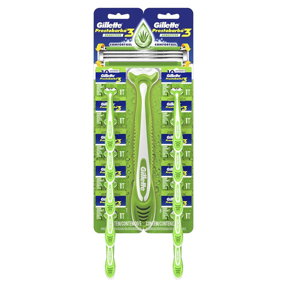 Pack 10 Gillette Prestobarba 3 Piel Sensible / Superstore-0