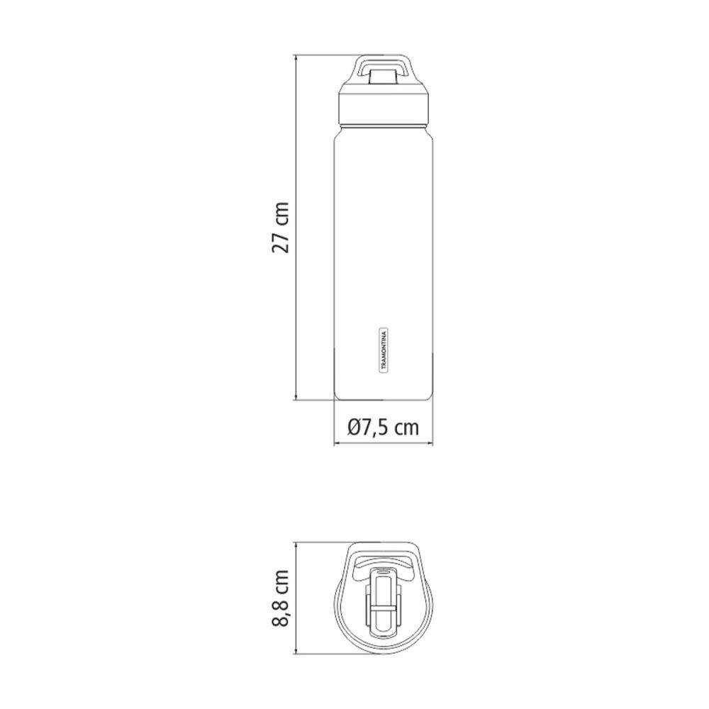 Botella Agua Térmica Tramontina 650ml Negro-2