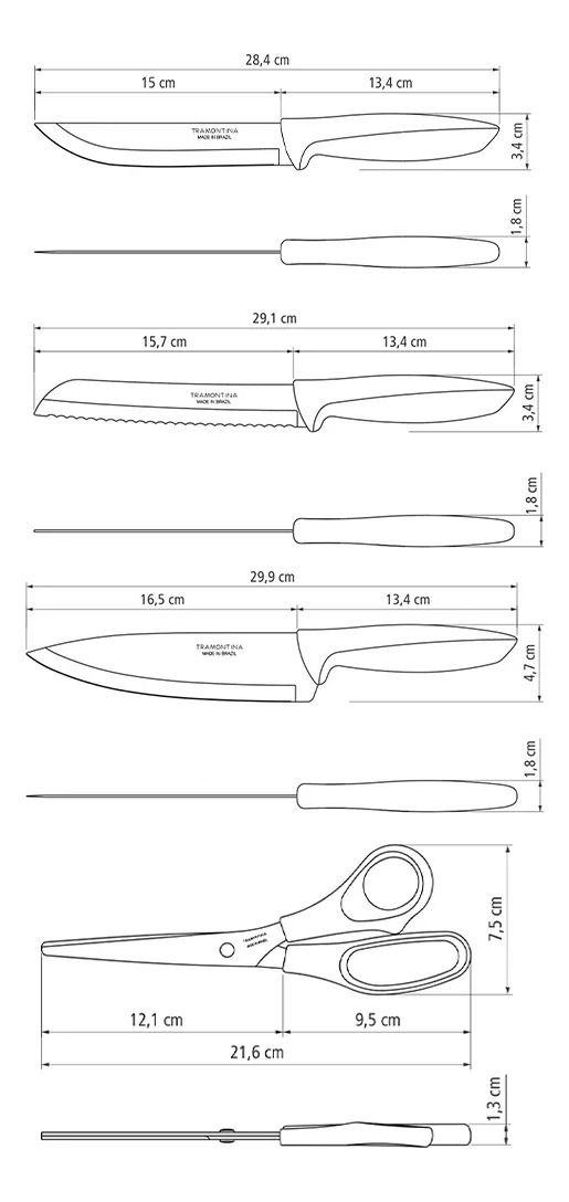 Tramontina Juego De Cuchillos 8 piezas Plenus Colores-2