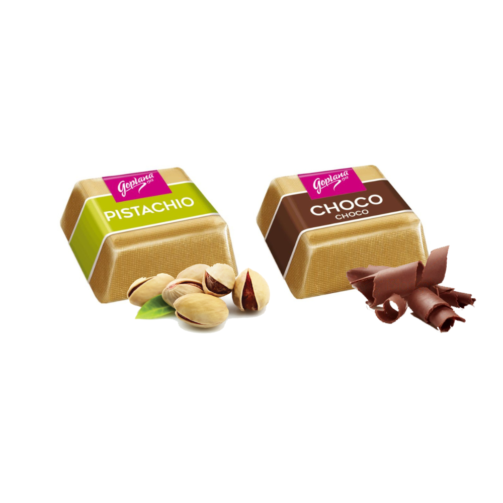 Pack 1 Bombón Goplana Pistacho 1kg + 1 Choco Choco 1kg-1