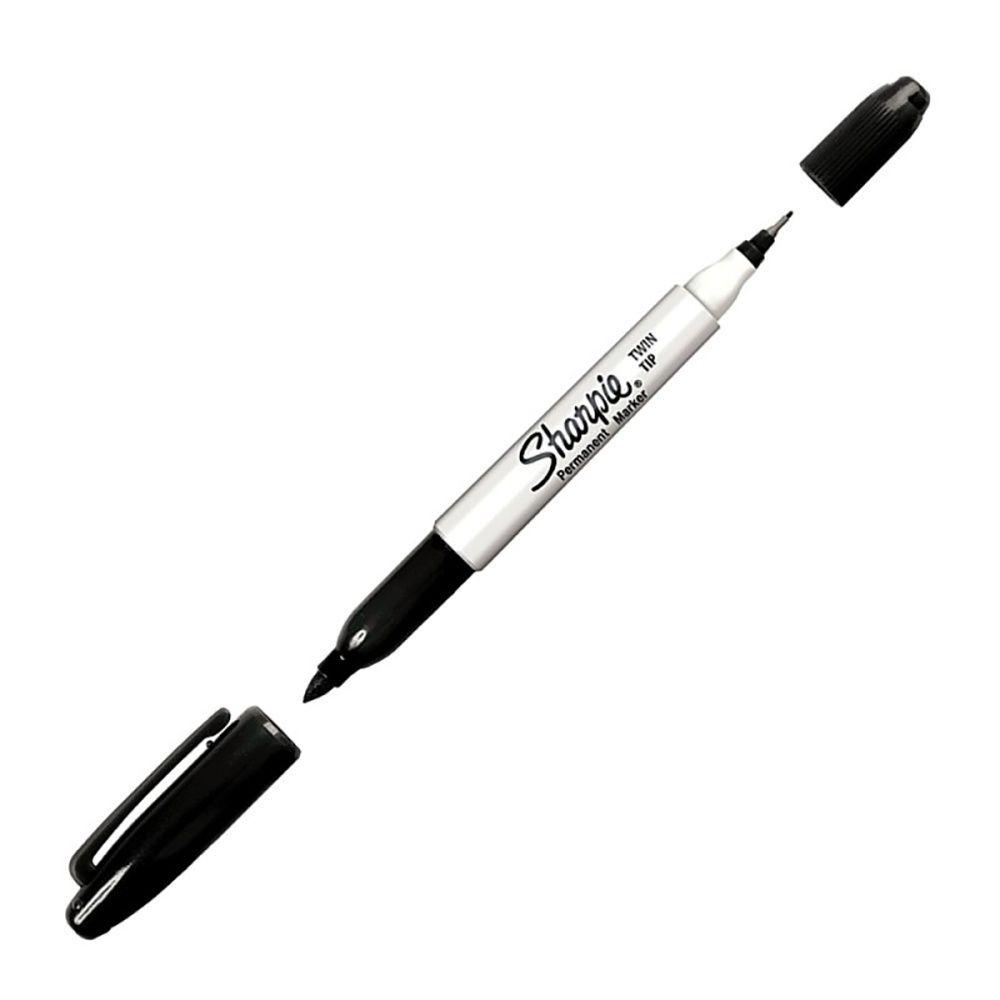 Marcador Sharpie Permanente Doble Punta Negro x12ud-0