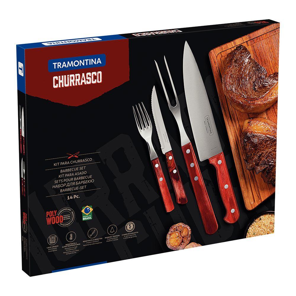 Juego Para Asados Tramontina Polywood Set 14 Piezas-1