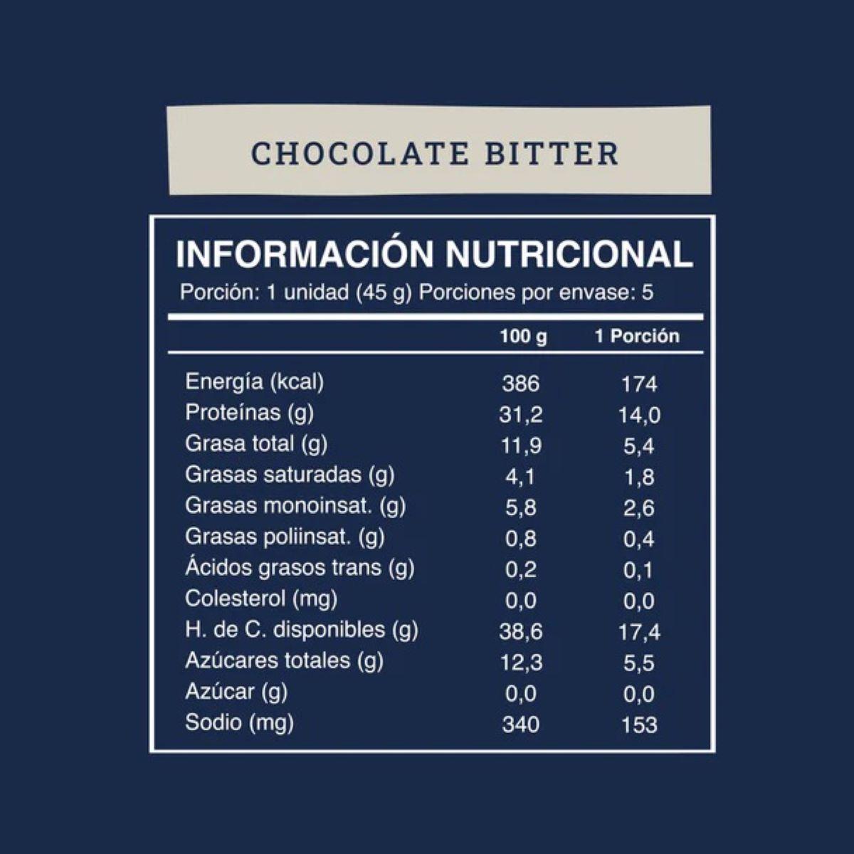 Wild Protein Vegana Chocolate Bitter 5 Unidades-3