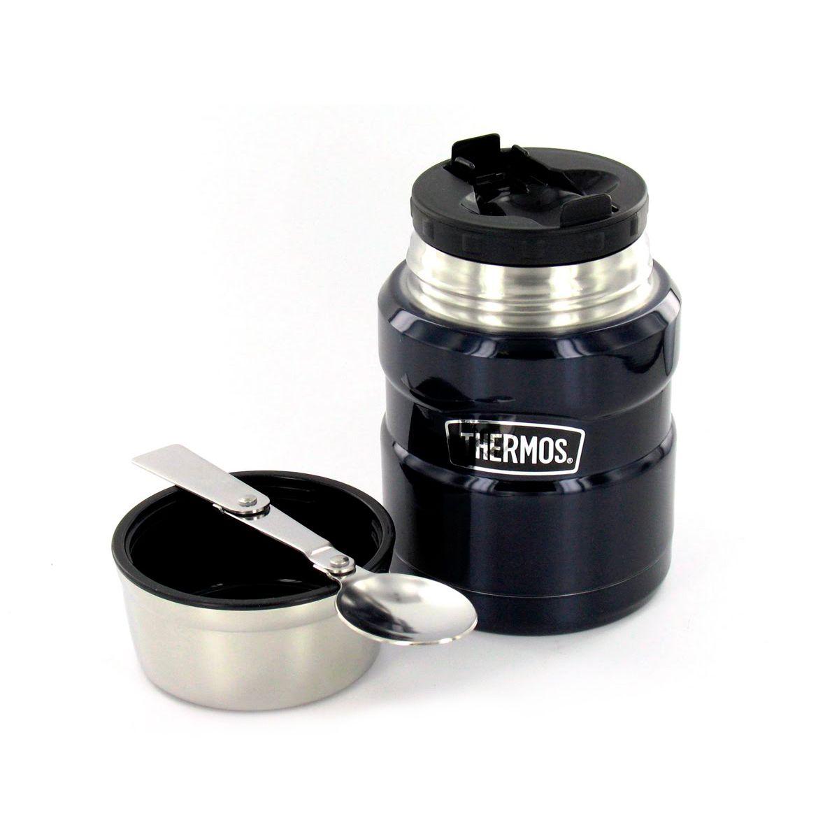 Termo de comida Thermos King 470ml acero inoxidable negro-2