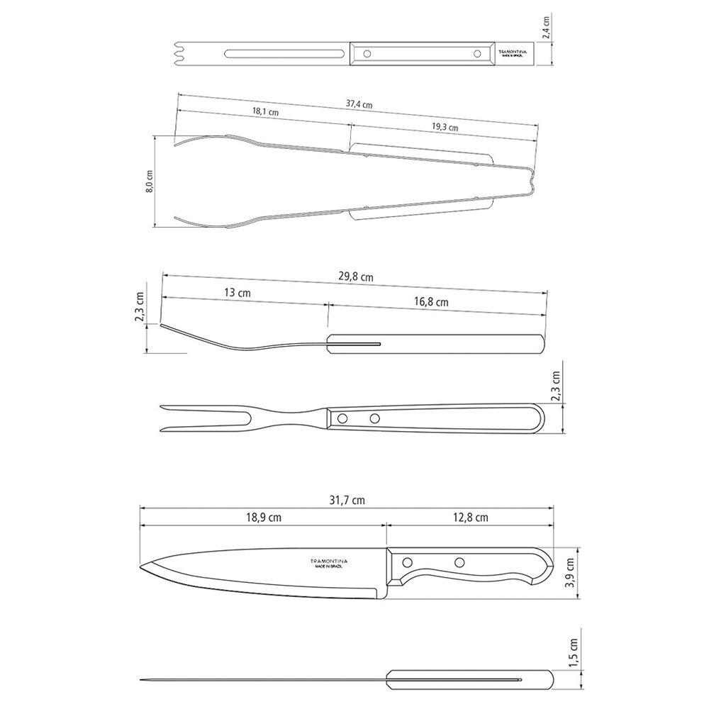 Juego Para asado Tramontina Dynamic Set 15 piezas-2