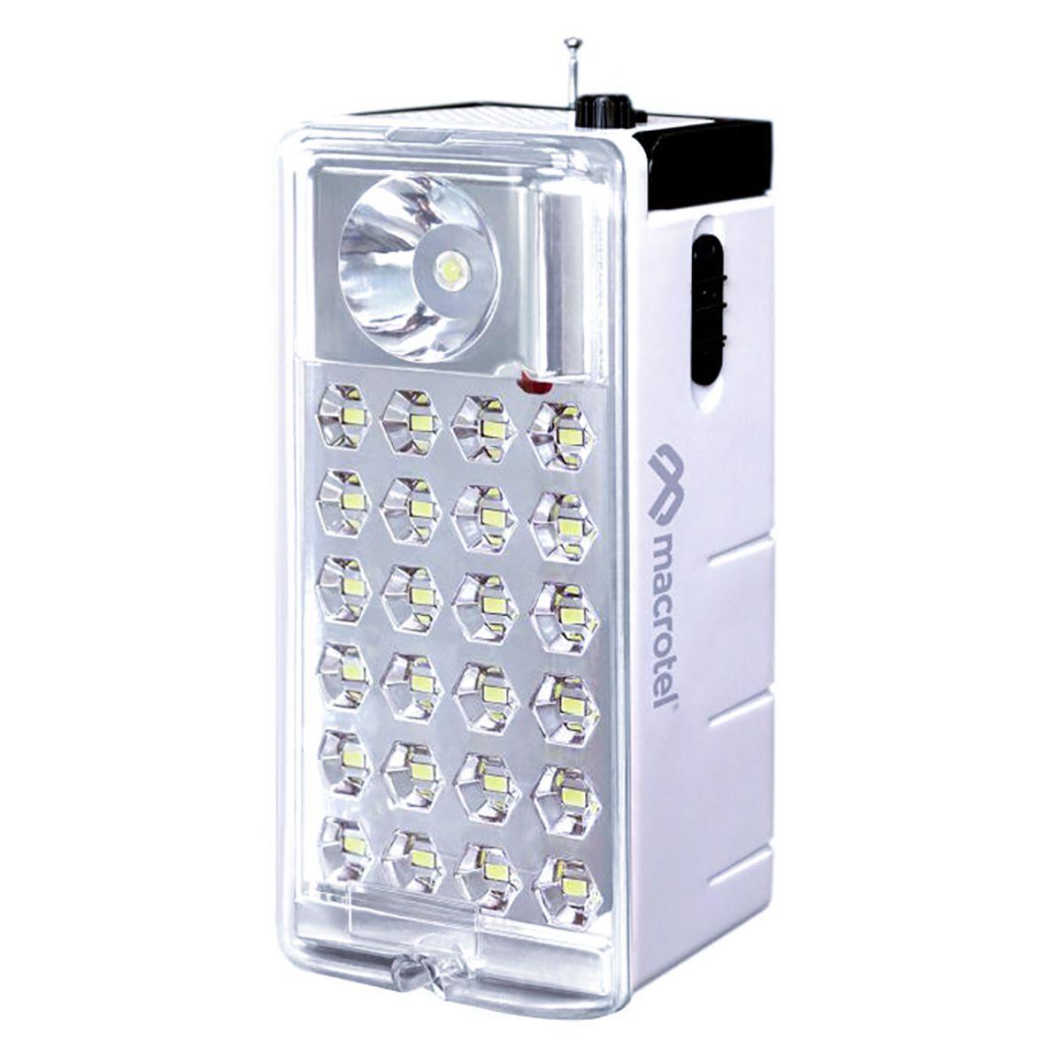 Luz de emergencia Macrotel 24 led y foco led con radio-0