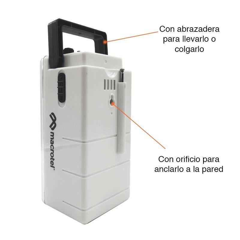 Luz de emergencia Macrotel 24 led y foco led con radio-2