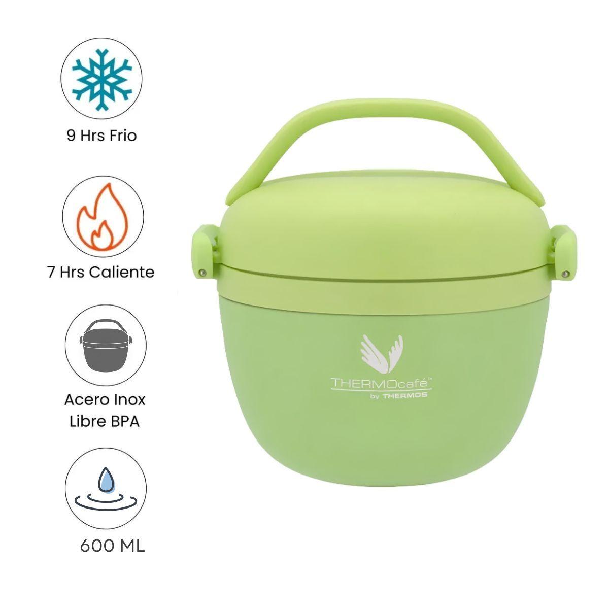 Termo De Comida Acero Inoxidable Domo Lime 600ml Thermos-1