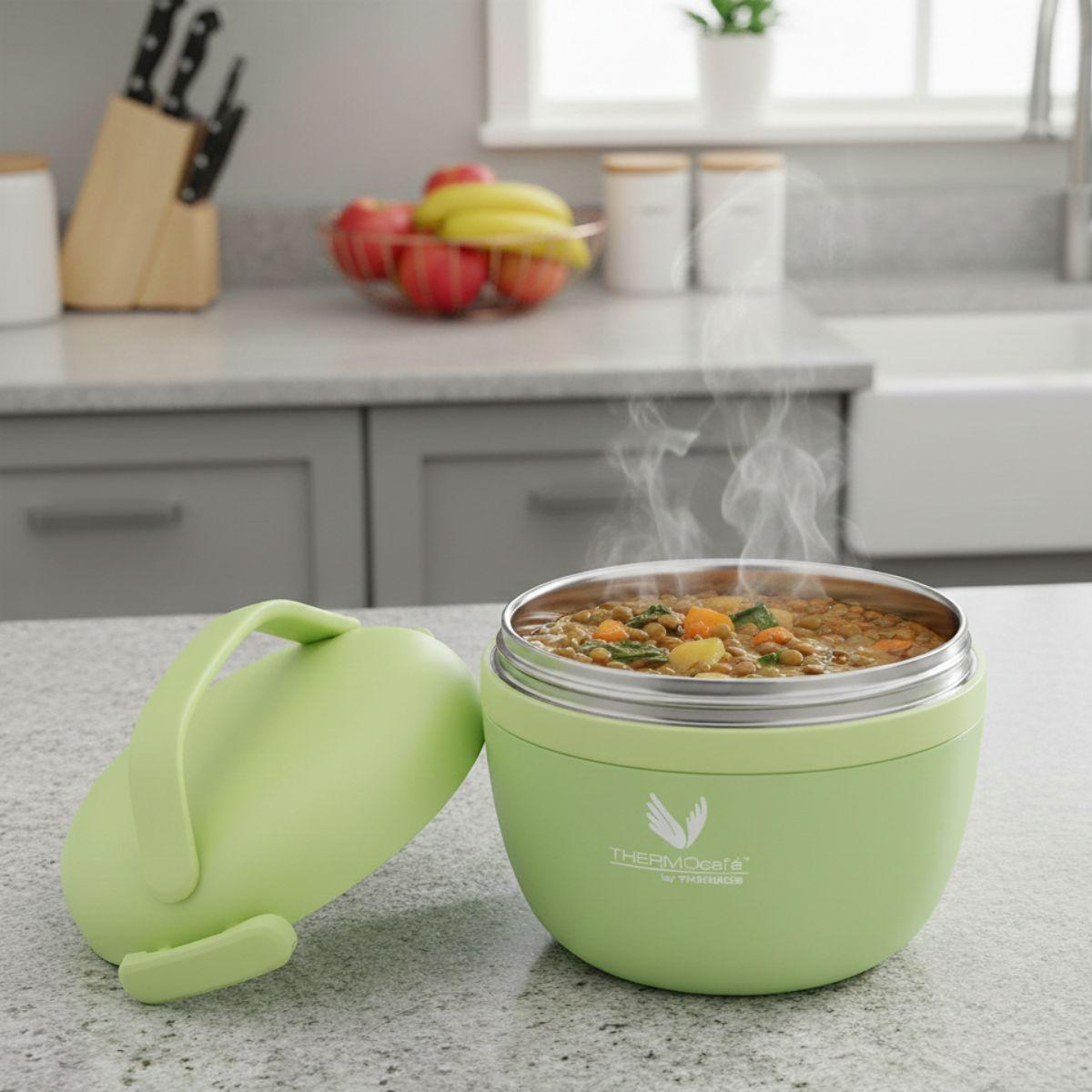 Termo De Comida Acero Inoxidable Domo Lime 600ml Thermos-2