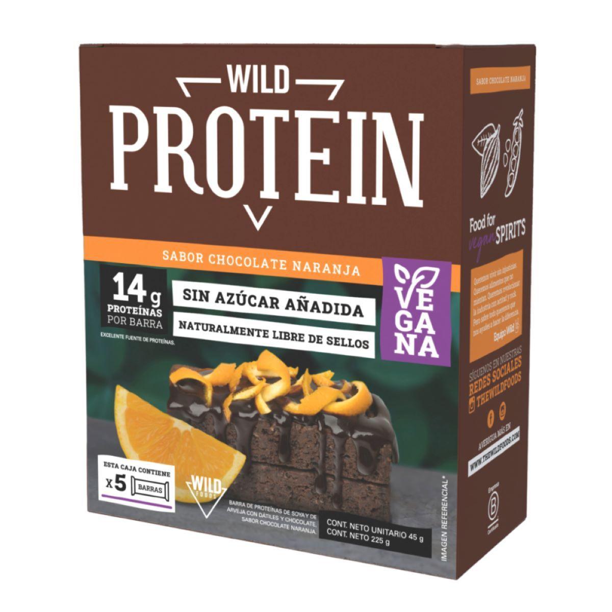 Wild Protein Vegana Chocolate Naranja 5 Unidades-0