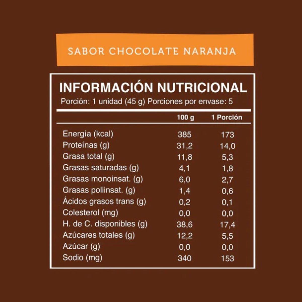 Wild Protein Vegana Chocolate Naranja 5 Unidades-3