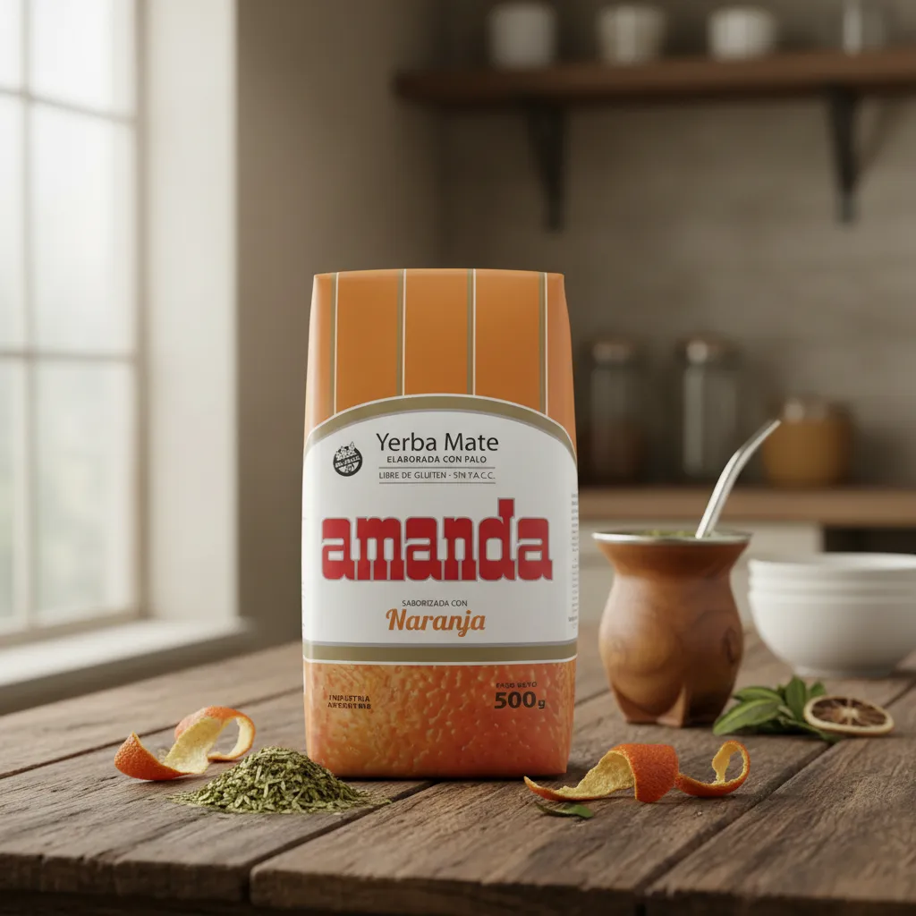 Pack 10 Yerba Mate Amanda sabor naranja 500gr-4