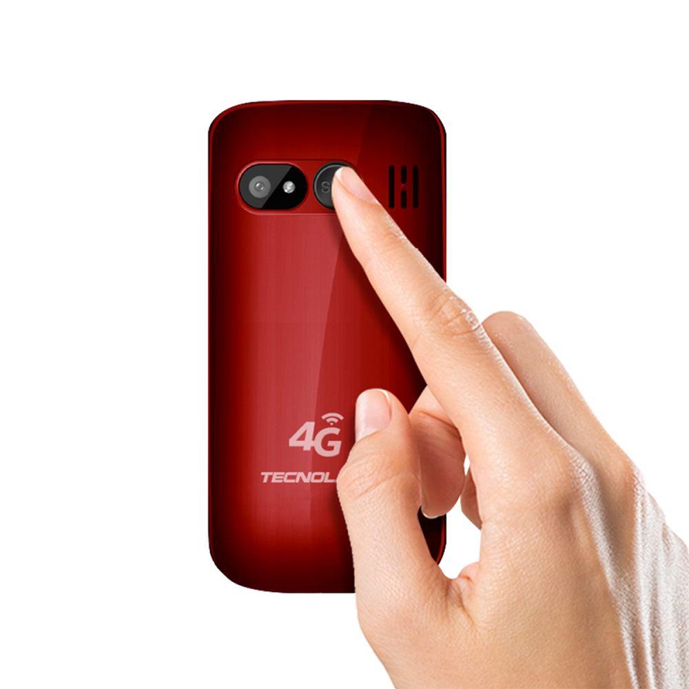 Celular Senior Tecnolab Shell Sos 4G 1.77 Pulgadas Rojo-2