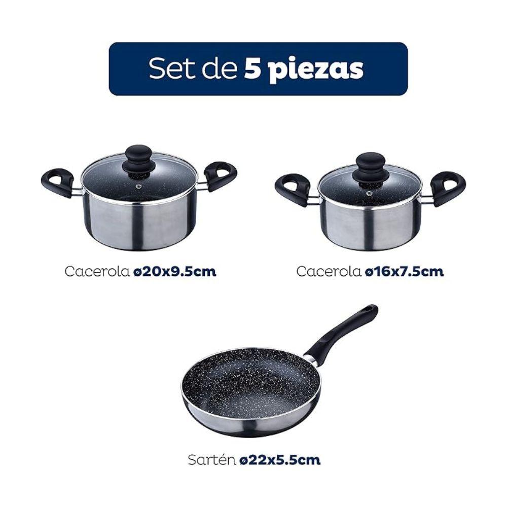 Batería De Cocina Soria 5 piezas San Ignacio By Bergner-3