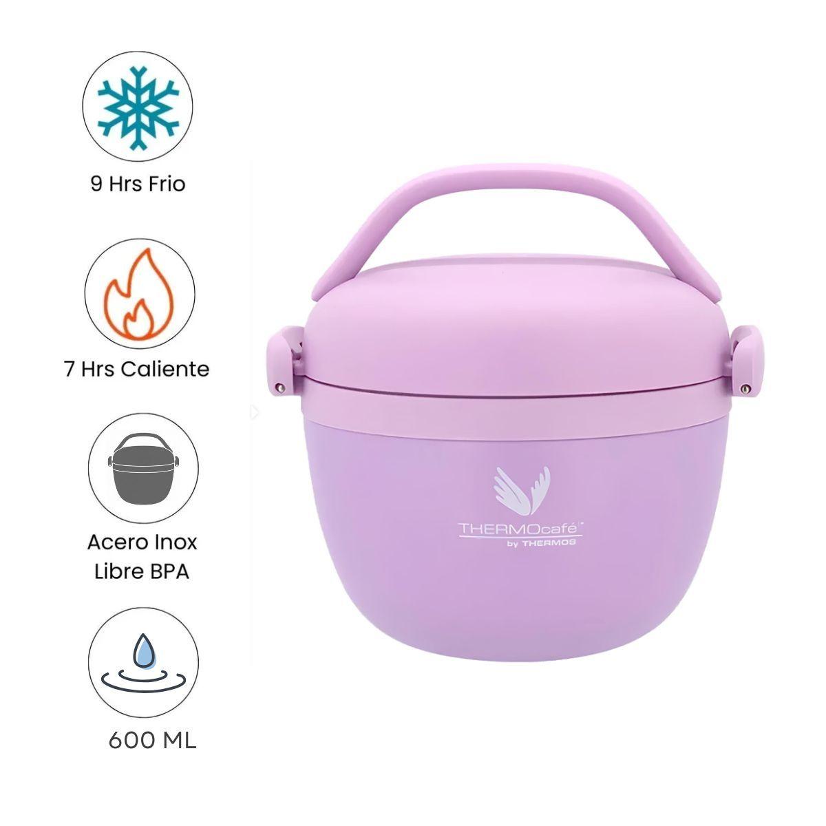 Termo De Comida Acero Inoxidable Domo Morado 600 ml Thermos-1