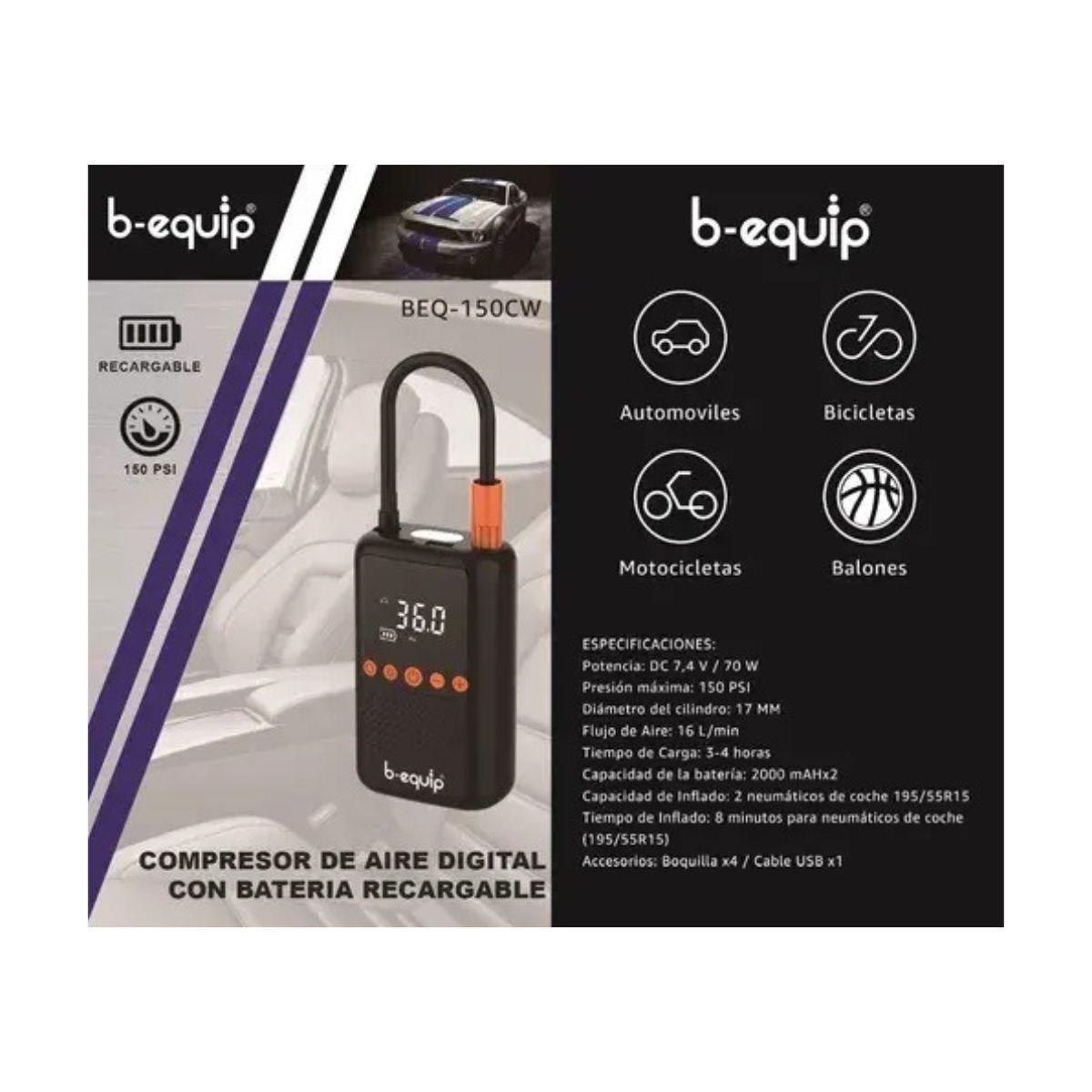 Compresor Digital Inalámbrico B-equip Recargable-2
