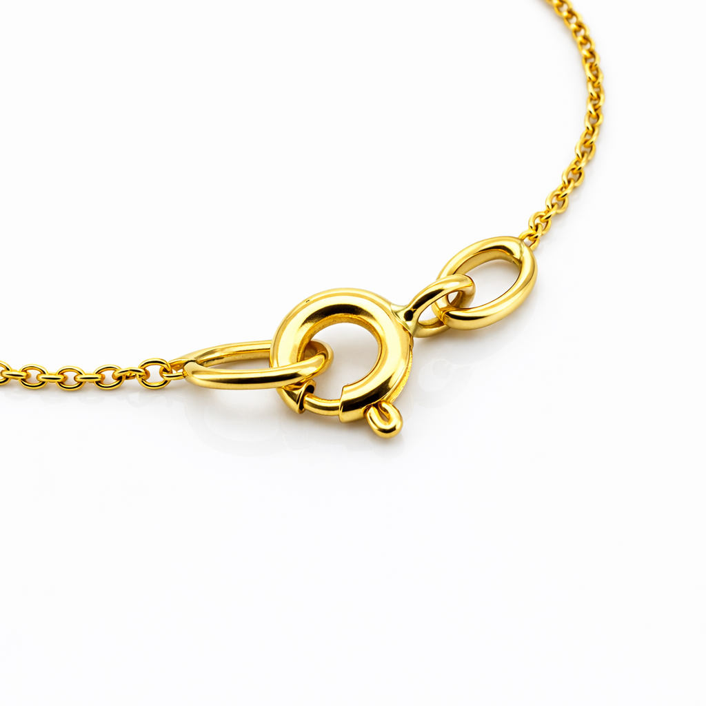 Pulsera Alfiler de Gancho y Colgantes en forma de Gotas Oro Amarillo 18k-3