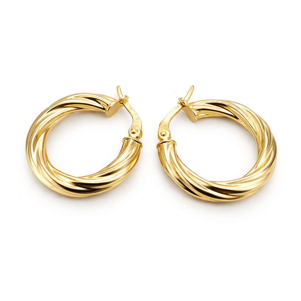 Aros Argolla Torcida Oro Amarillo 18K-0