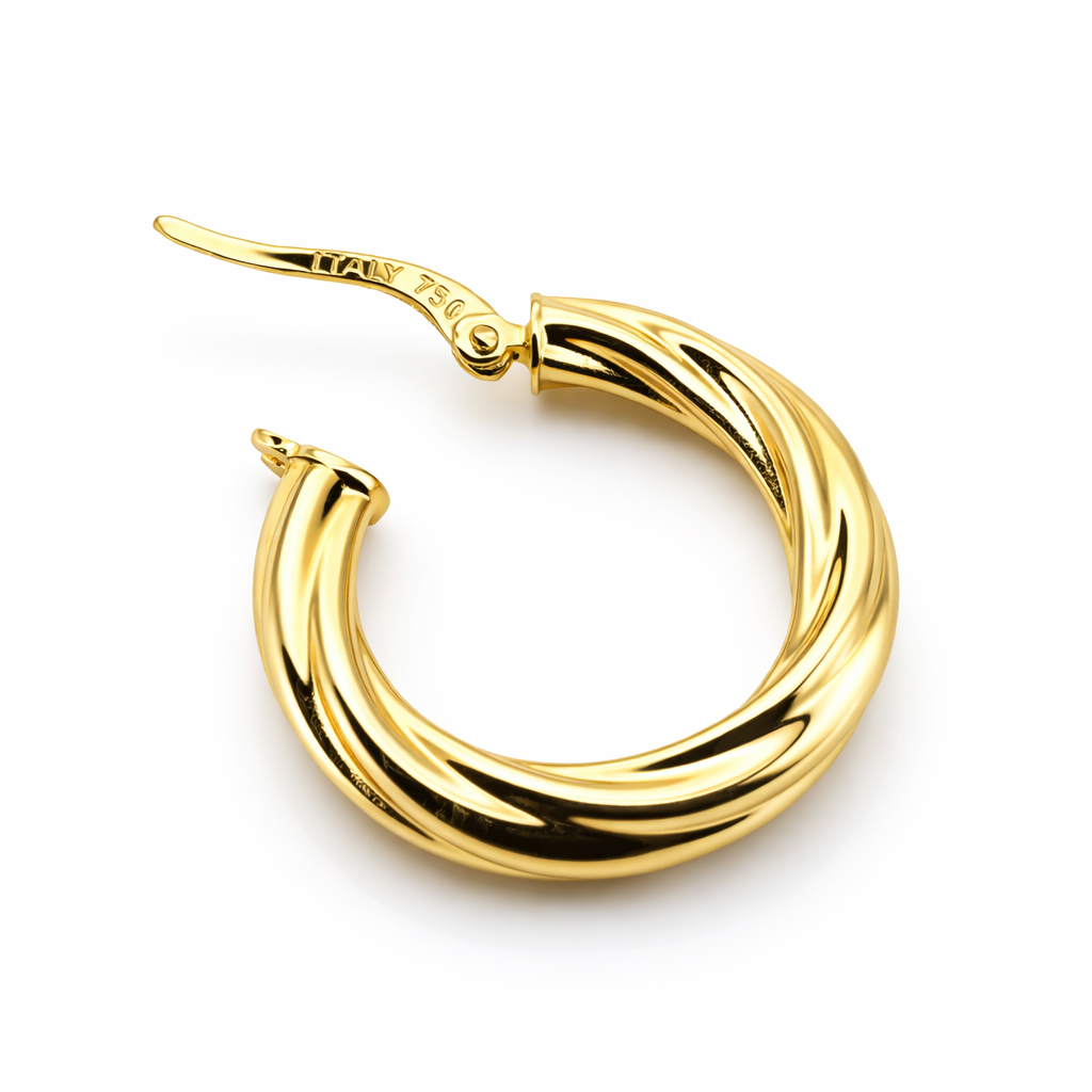 Aros Argolla Torcida Oro Amarillo 18K-2