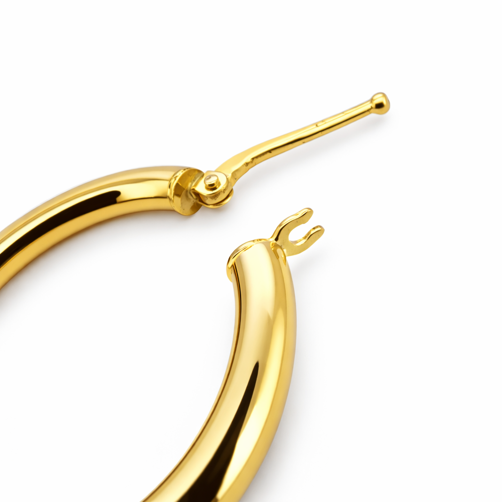 Aro Argolla Tubo Oro Amarillo 18K-2