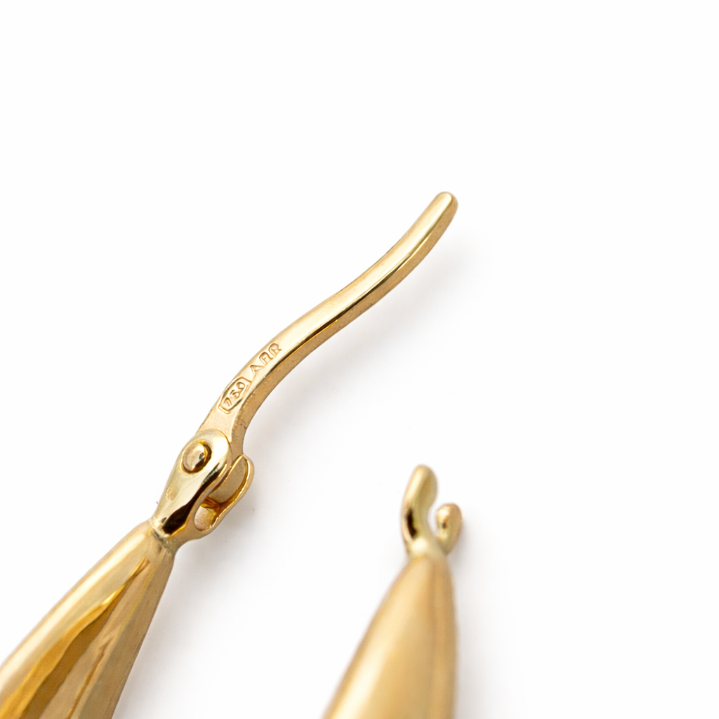 Aros Argolla Bote Mediana Oro Amarillo 18K-2