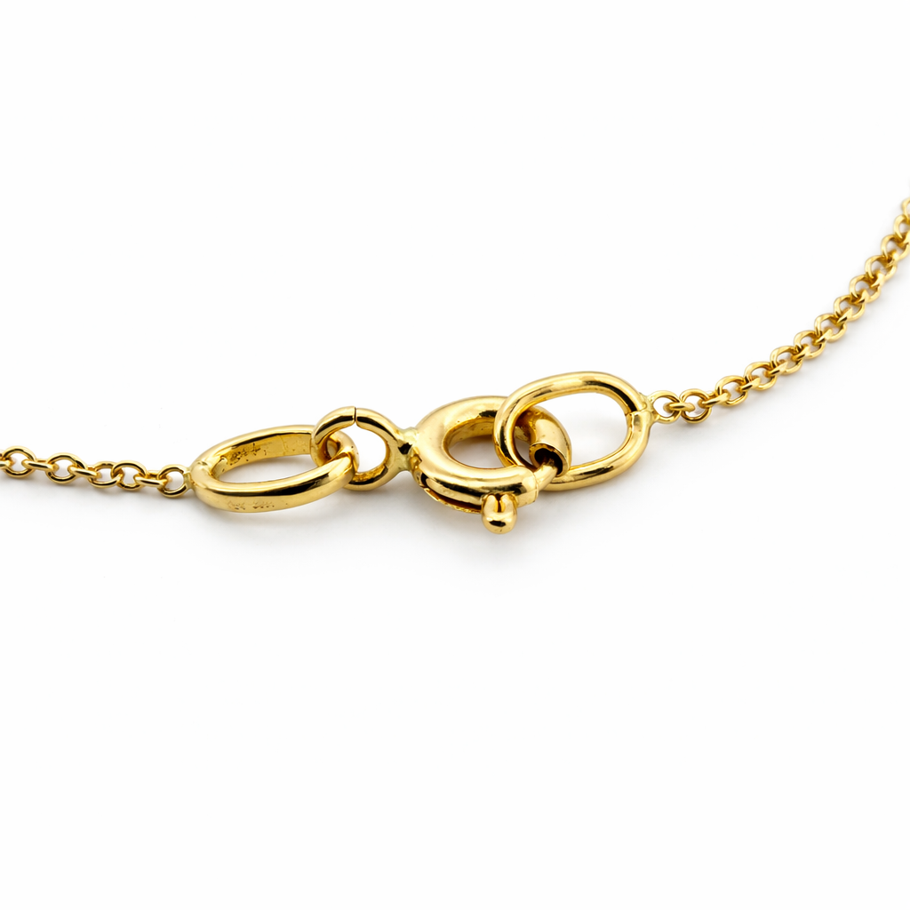 Pulsera Alfiler de Gancho y Colgantes en forma de Estrellas Oro Amarillo 18k-3