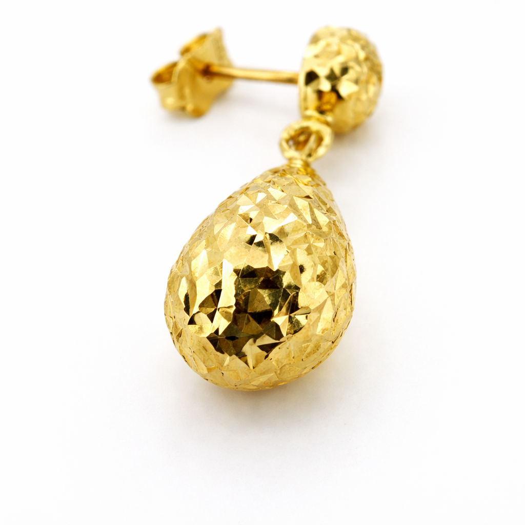 Aros Colgante Lagrima Oro Amarillo 18K-2