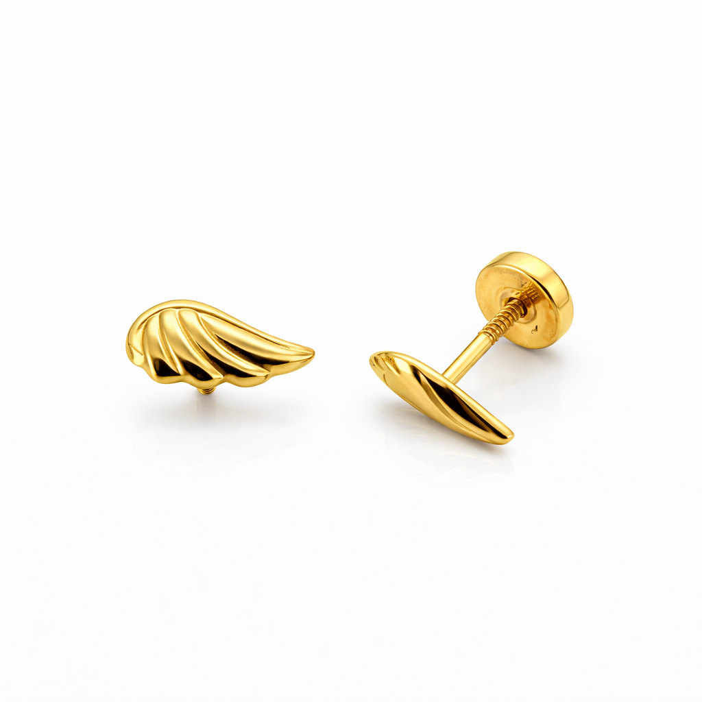 Abridores Ala Oro Amarillo 18K Tope Rosca-2