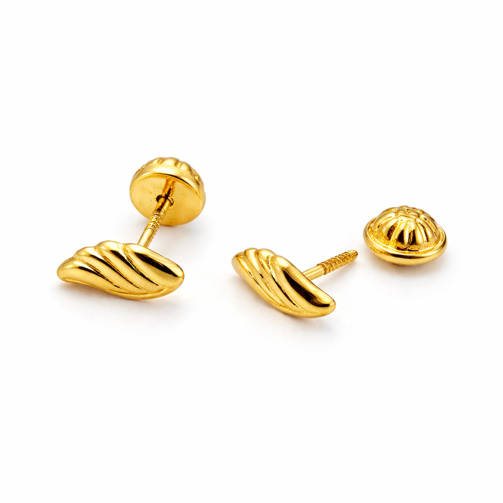 Abridores Ala Oro Amarillo 18K Tope Rosca-4