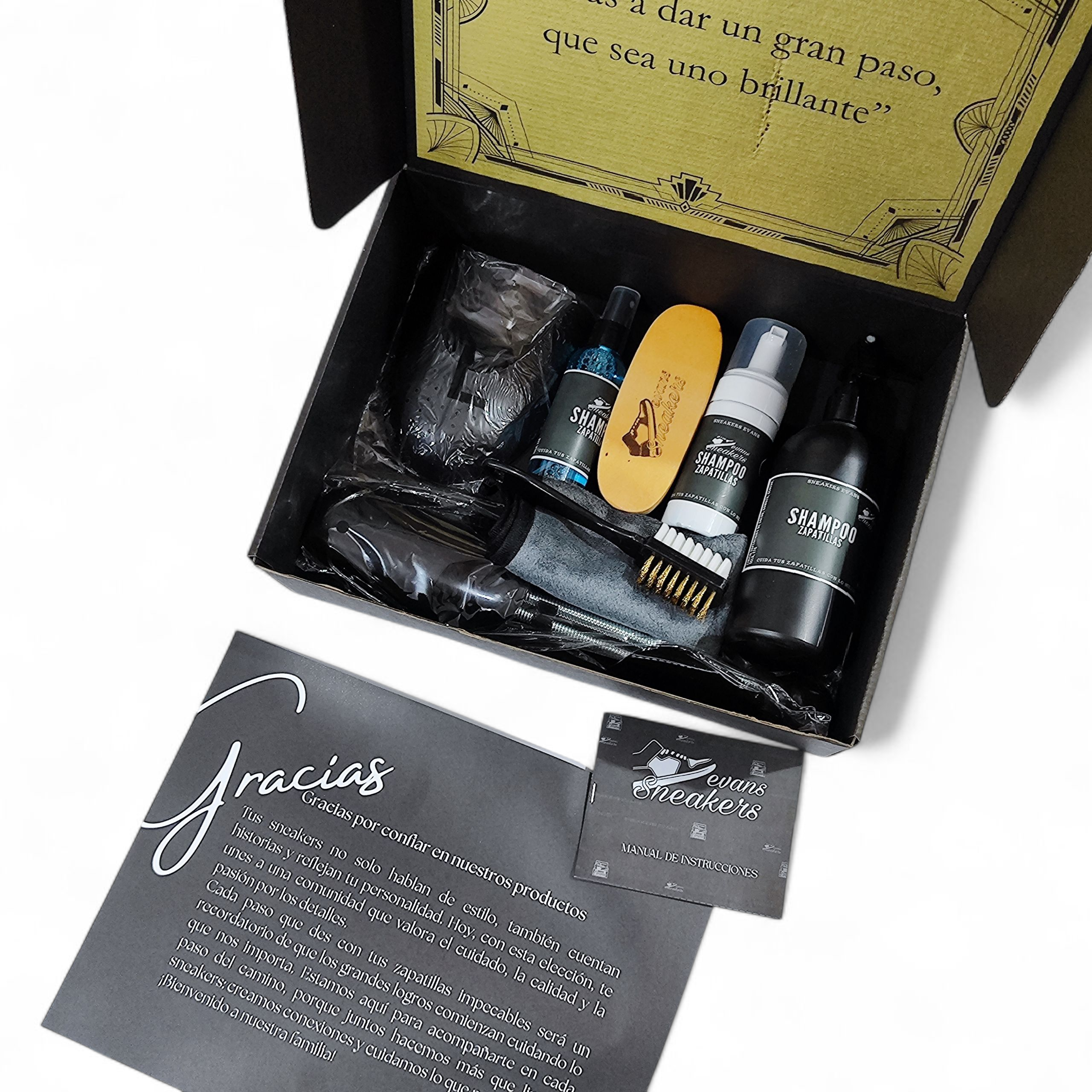 3 Shampoo zapatillas + Hormadores + Cepillo de cobre + Shields + Cepillo fineza media + Paño + Goma -6