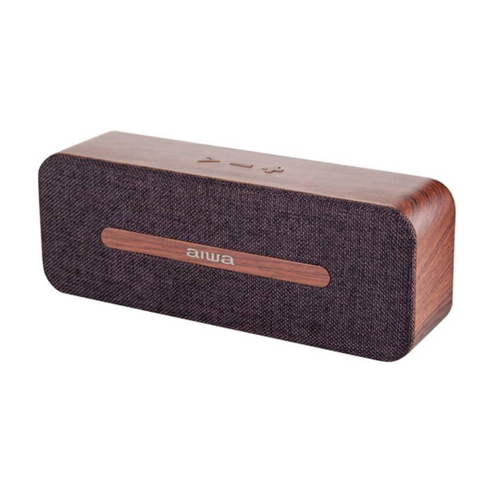 Parlante Portátil Bluetooth Aiwa Elegante Madera Café AWP70BT-4
