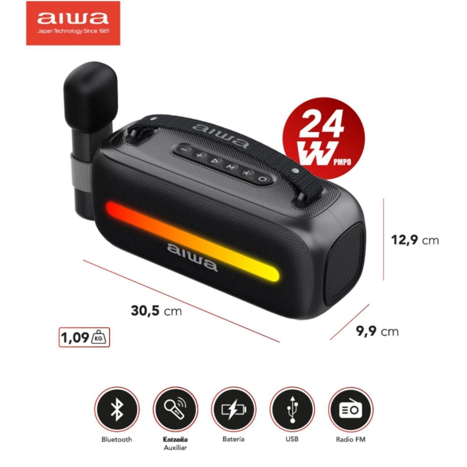 Parlante Bluetooth Aiwa Port til Con Karaoke Aws s40bt Negro-2