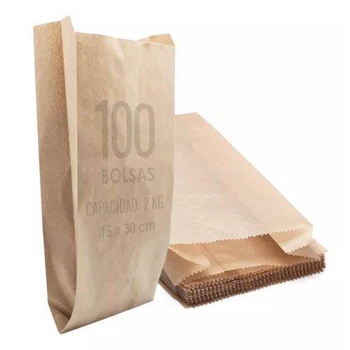Bolsas Kraft Saco De Papel 2 Kg X 100 Unidades-0