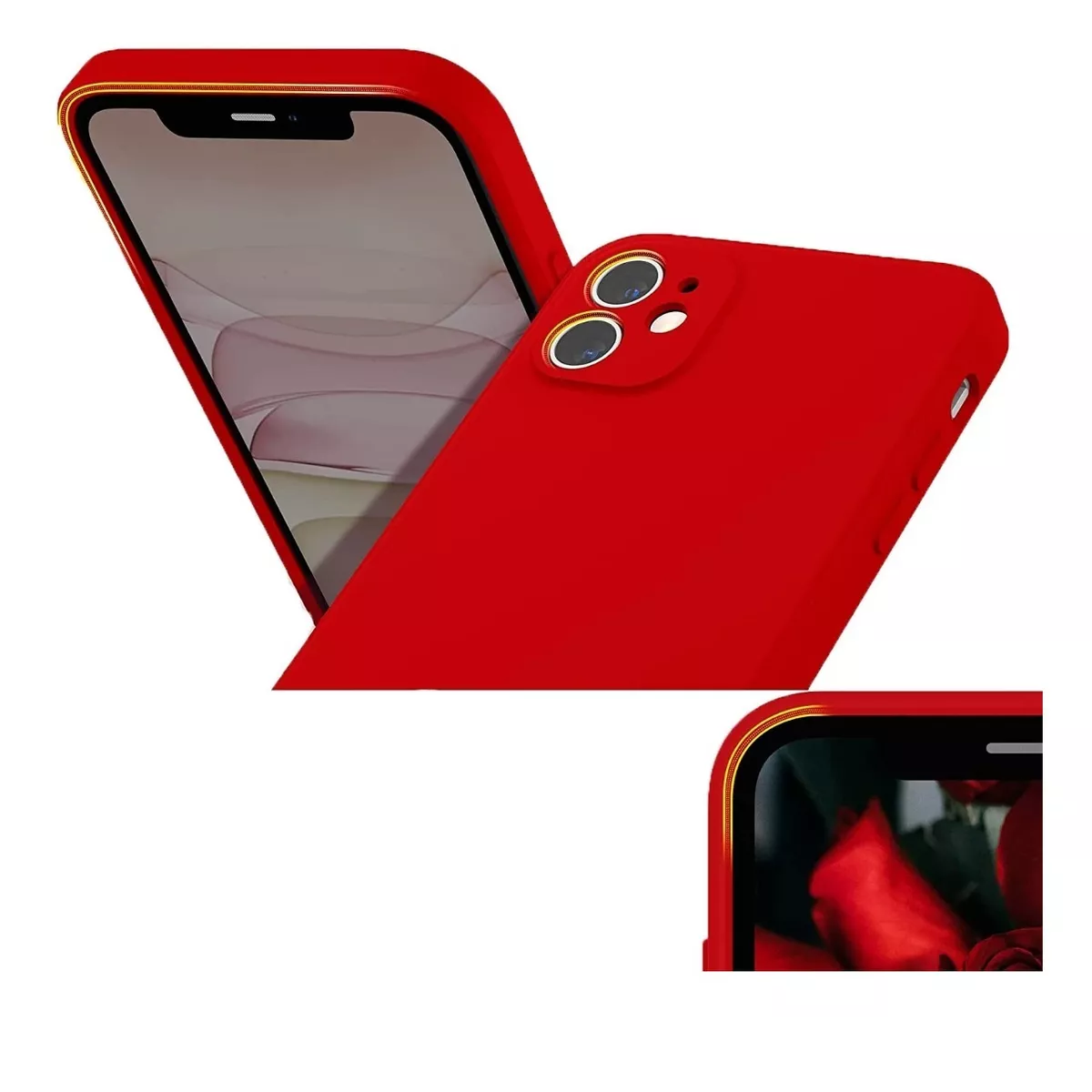 Carcasa Para iPhone ( 11 ) Silicona Slim Rojo-0