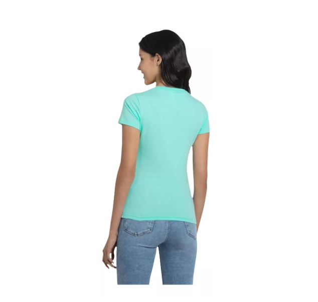 Polera De Algodón Manga Corta Para Estampar Menta Talla L-1